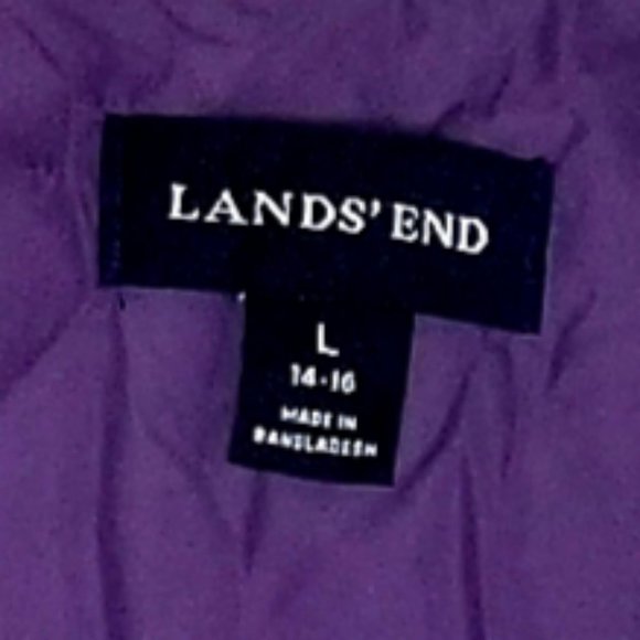 Lands’ End Women’s Goose Down Puffer Vest Purple Sz LARGE 14-16 - Picture 12 of 13